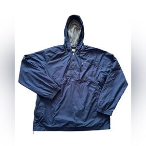 Vintage Y2K Nike Quarter Zip Windbreaker Jacket Navy Blue Mesh Lined Size Large
